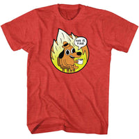 Thumbnail for THIS IS FINE-THIS IS FINE CIRCLE EMBLEM-RED HEATHER ADULT S/S TSHIRT