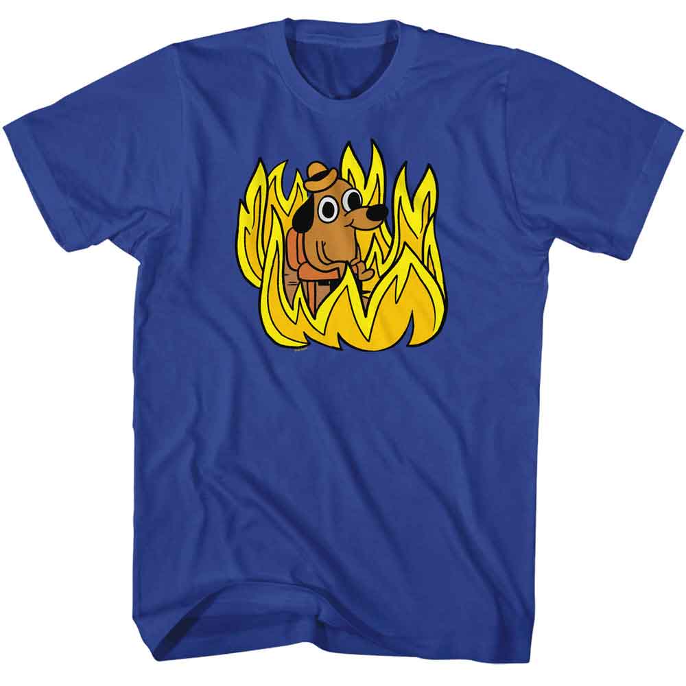 THIS IS FINE-THIS IS FINE IN FLAMES-ROYAL ADULT S/S TSHIRT
