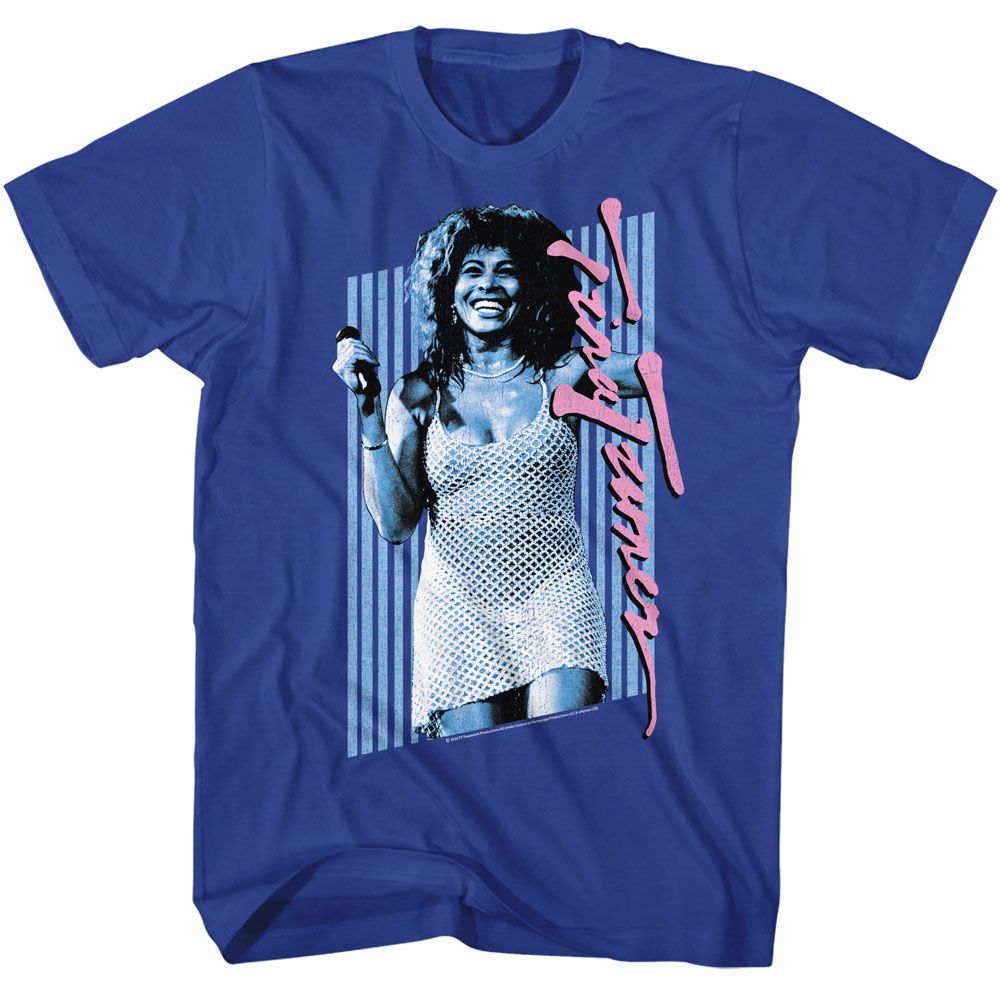 TINA TURNER-TINA TUNER BACKGROUND BARS-ROYAL ADULT S/S TSHIRT