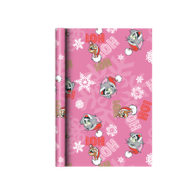 Tom and Jerry Ho Ho Ho Tossed Snowflakes Pattern  12ct 20" x 30" Printed Wrapping Paper – 24 pc ppk ($6.75 each)