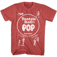 Thumbnail for TOOTSIE ROLL-POPWRAP-RED HEATHER ADULT S/S TSHIRT