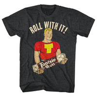 Thumbnail for TOOTSIE ROLL-LETMEROLLIT-BLACK HEATHER ADULT S/S TSHIRT