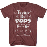 Thumbnail for TOOTSIE ROLL-VINTAGETOOTSIE-VINTAGE MAROON HEATHER ADULT S/S TSHIRT
