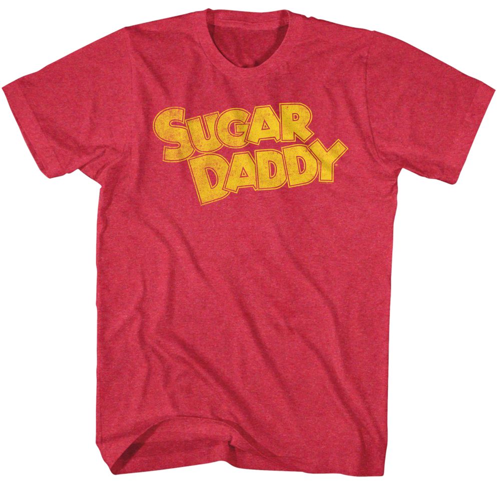 TOOTSIE ROLL-YELLOW SUGAR DADDY-RED HEATHER ADULT S/S TSHIRT