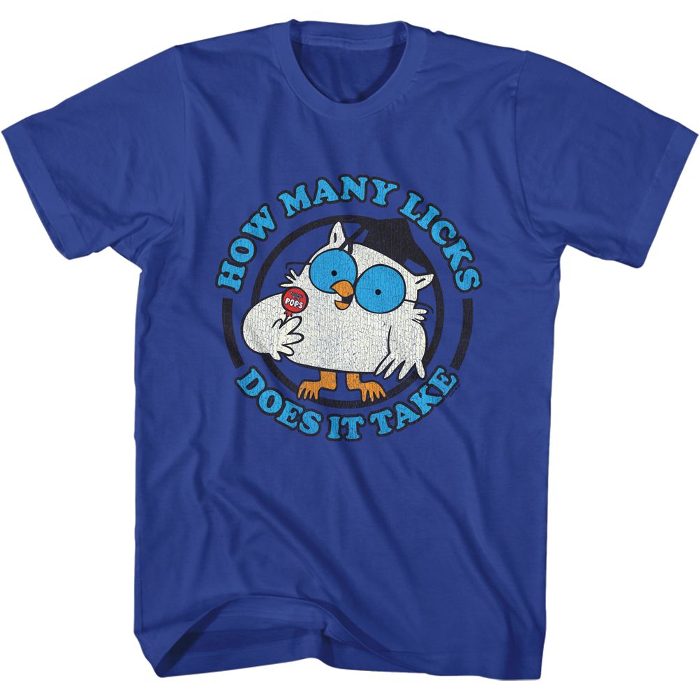 TOOTSIE ROLL-MR OWL BLU TEXT-ROYAL ADULT S/S TSHIRT