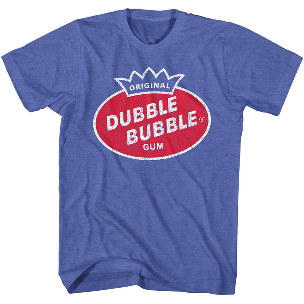 TOOTSIE ROLL-DUBBLE BUBBLE VTG LOGO-ROYAL HEATHER ADULT S/S TSHIRT
