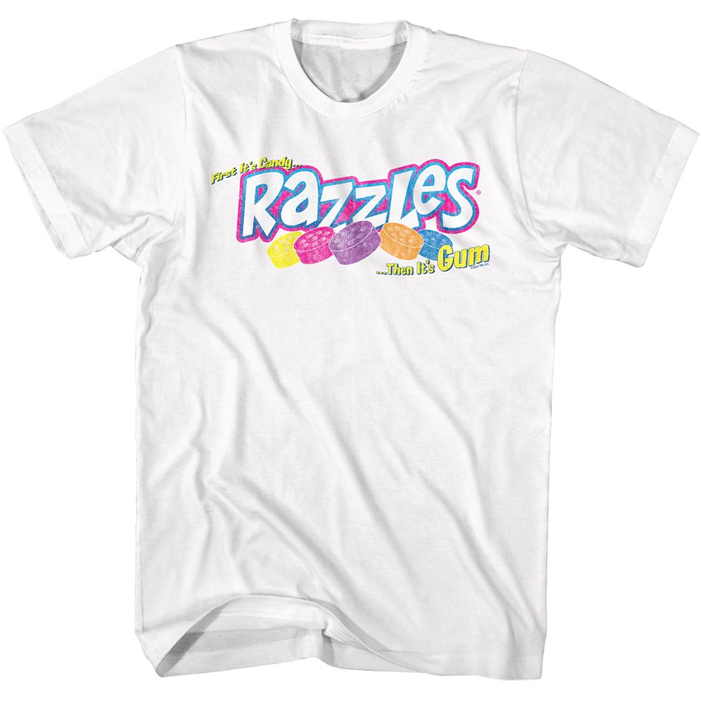 TOOTSIE ROLL-RAZZLES LOGO-WHITE ADULT S/S TSHIRT