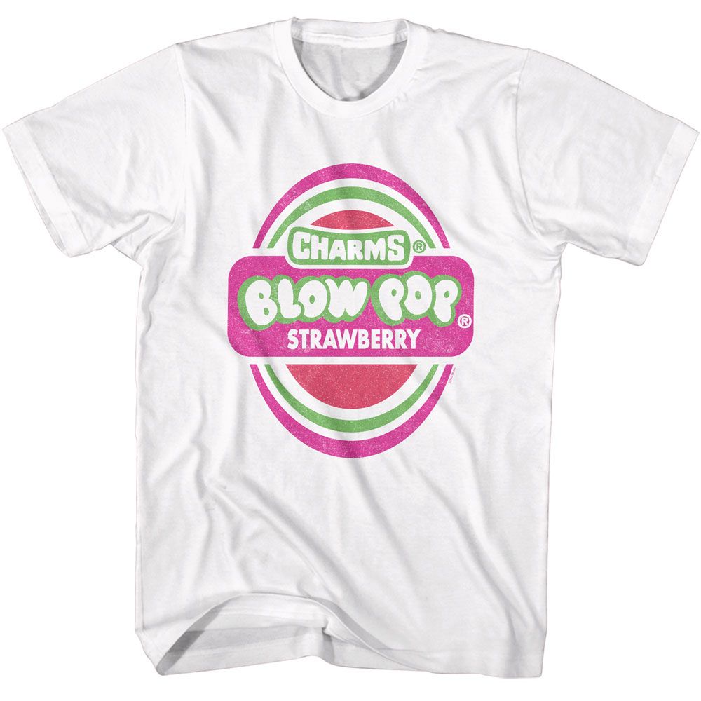 TOOTSIE ROLL-TOOTSIE ROLL STRAWBERRY BLOW POP-WHITE ADULT S/S TSHIRT