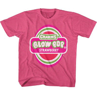 Thumbnail for TOOTSIE ROLL-TOOTSIE ROLL SOUR APPLE BLOW POP-VINTAGE HOT PINK YOUTH S/S TSHIRT