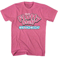 Thumbnail for TOOTSIE ROLL-TOOTSIE ROLL FLUFFY STUFF LOGO-RETRO PINK HEATHER ADULT S/S TSHIRT