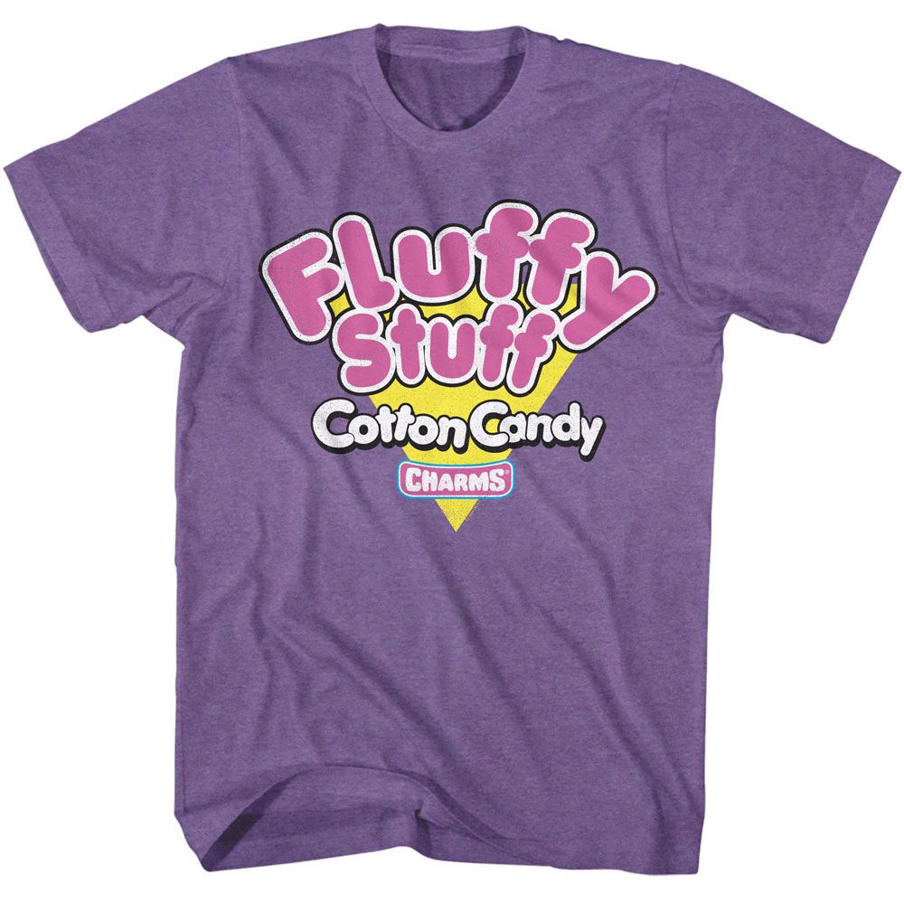 TOOTSIE ROLLS-TOOTSIE ROLLS FLUFFY STUFF TRIANGLE-PURPLE HEATHER ADULT S/S TSHIRT