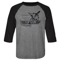 Thumbnail for TOP GUN-BLACK-PREMIUM HEATHER/VINTAGE BLACK ADULT 3/4 SLEEVE RAGLAN