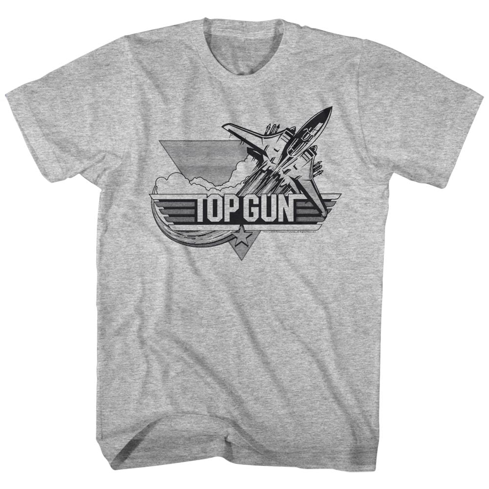 TOP GUN-BLACK-GRAY HEATHER ADULT S/S TSHIRT