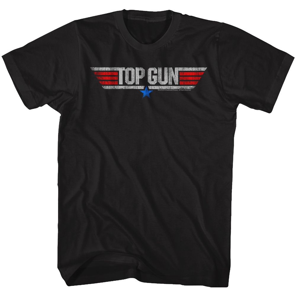 TOP GUN-LOGO-BLACK ADULT S/S TSHIRT