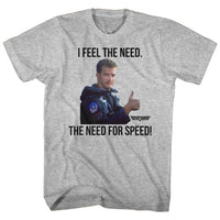 Thumbnail for TOP GUN-FEEL THE NEED-GRAY HEATHER ADULT S/S TSHIRT