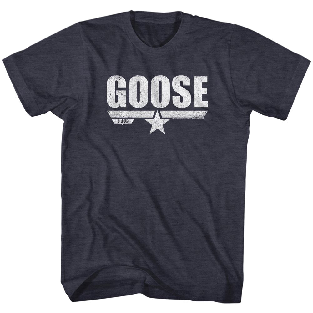 TOP GUN-GOOSE-NAVY HEATHER ADULT S/S TSHIRT