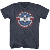 Thumbnail for TOP GUN-WEAPONS SCHOOL-NAVY HEATHER ADULT S/S TSHIRT
