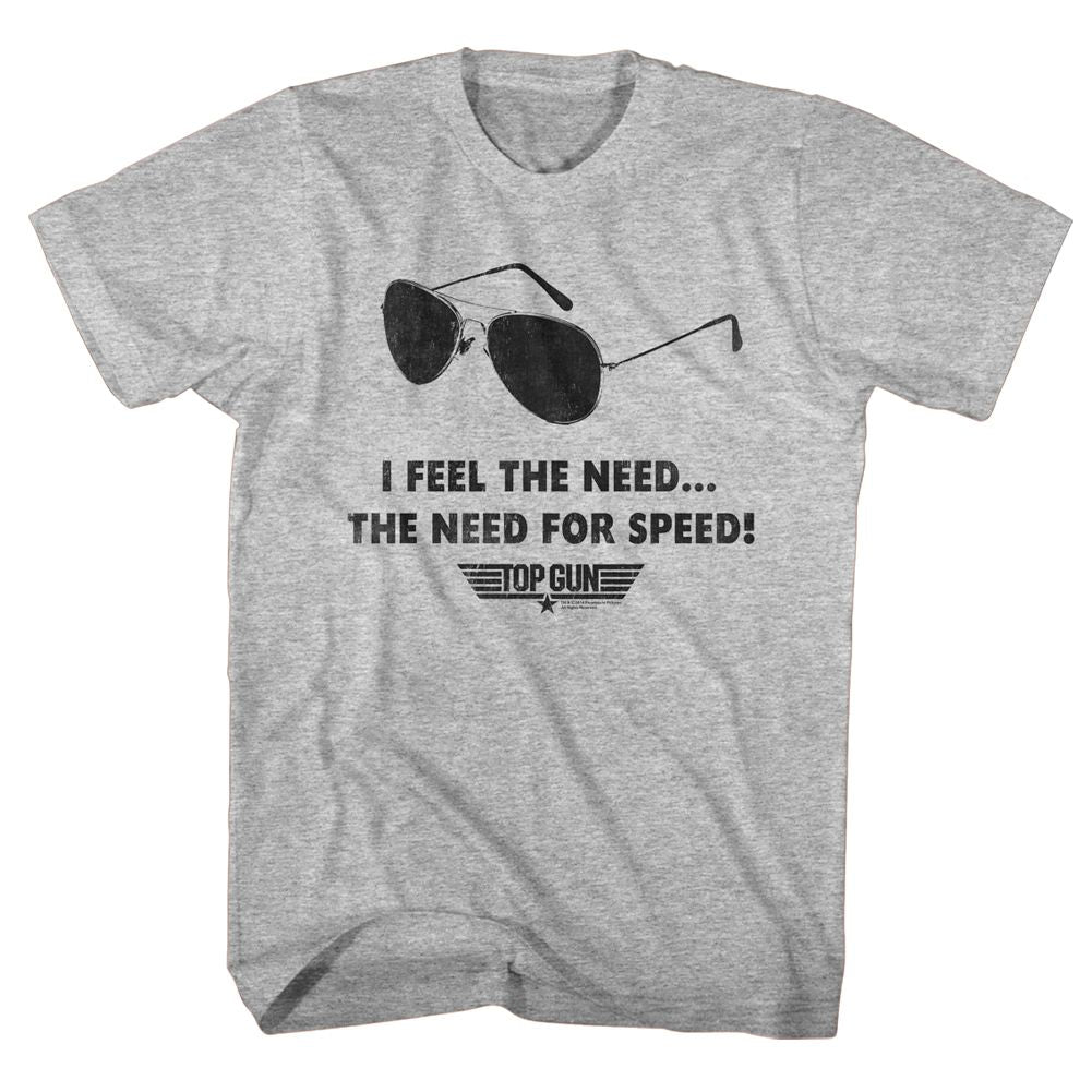 TOP GUN-SPEED NEED-GRAY HEATHER ADULT S/S TSHIRT
