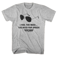 Thumbnail for TOP GUN-SPEED NEED-GRAY HEATHER ADULT S/S TSHIRT