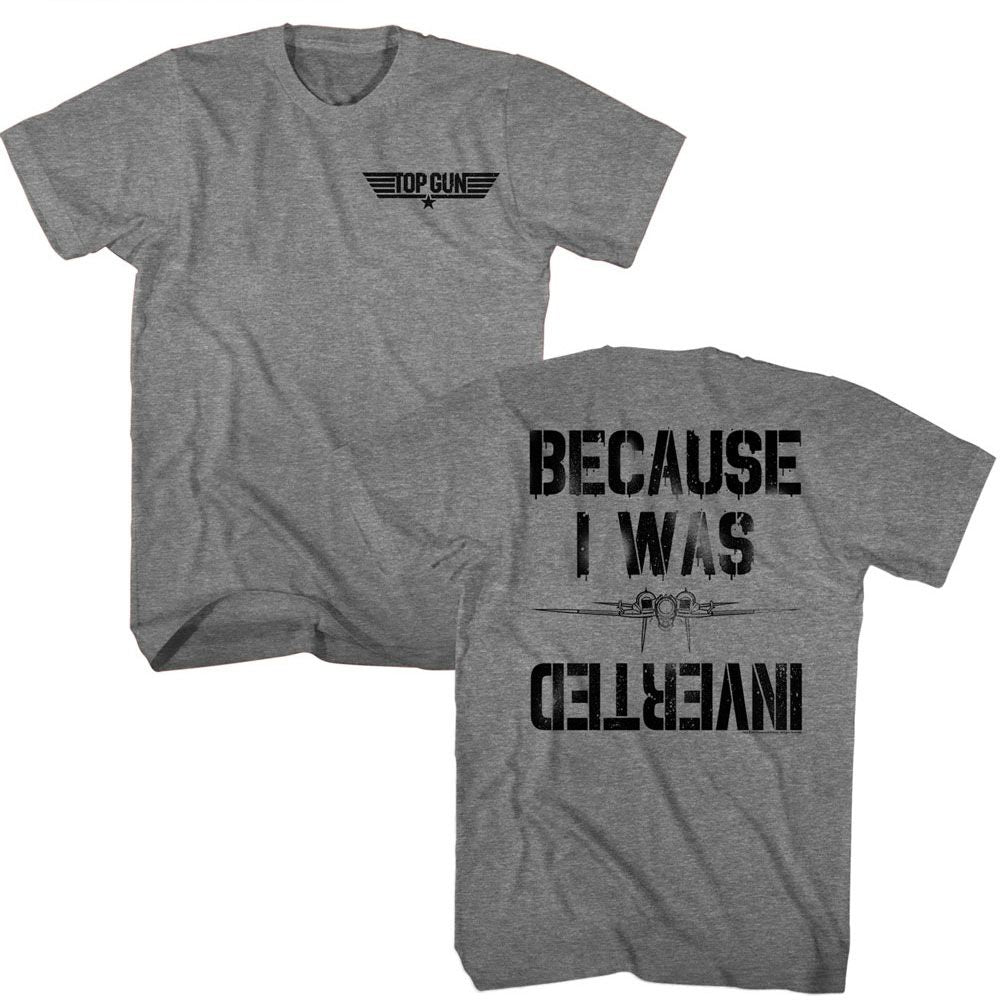 TOP GUN-TOP GUN INVERTED FRONT AND BACK-GRAPHITE HEATHER ADULT S/S TSHIRT