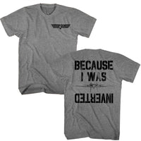 Thumbnail for TOP GUN-TOP GUN INVERTED FRONT AND BACK-GRAPHITE HEATHER ADULT S/S TSHIRT