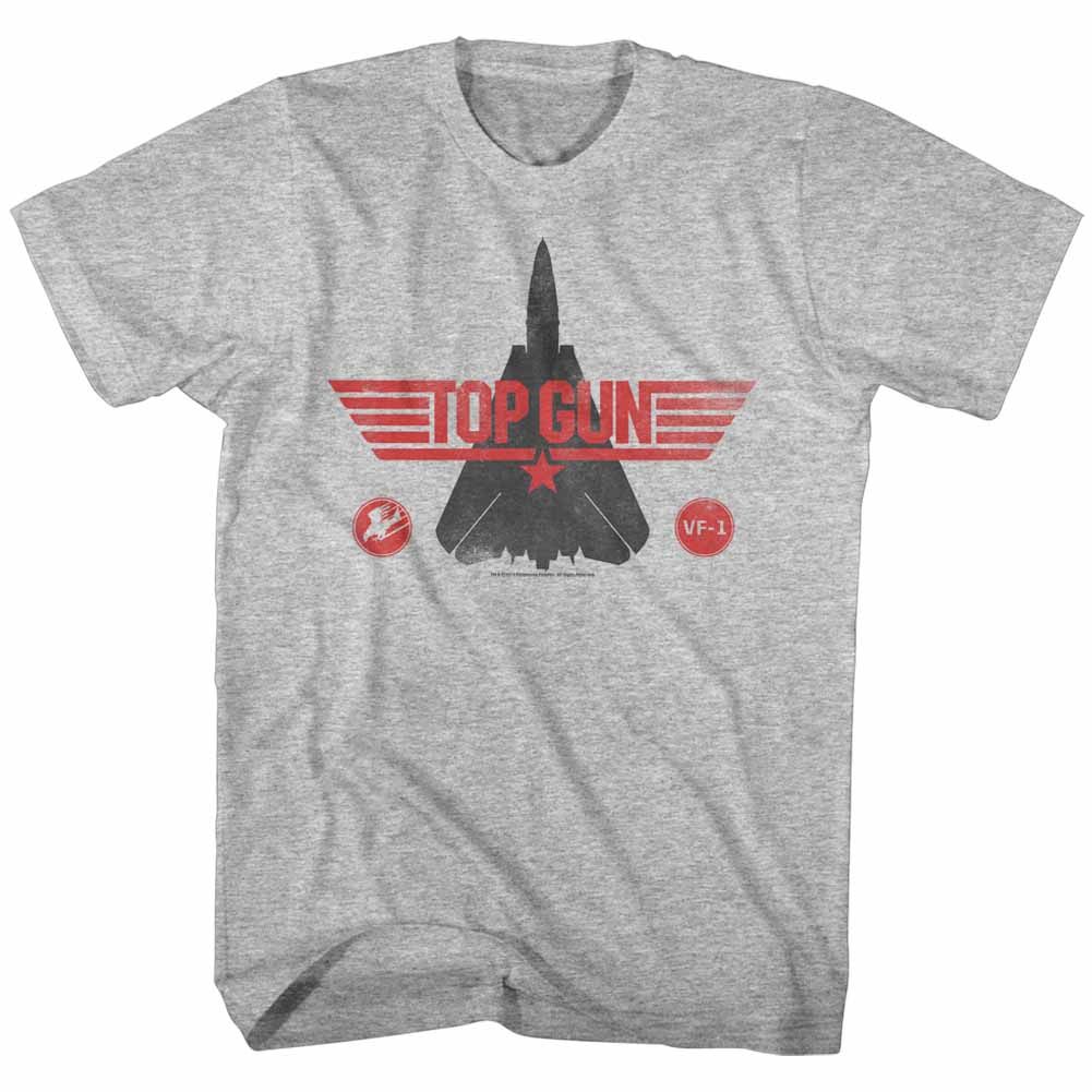 TOP GUN-TOMCAT-GRAY HEATHER ADULT S/S TSHIRT