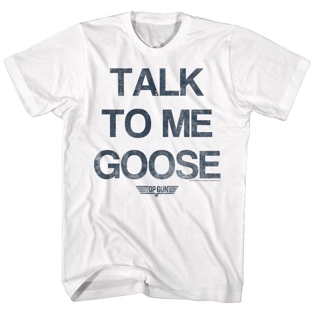 TOP GUN-TALK GOOSE-WHITE ADULT S/S TSHIRT
