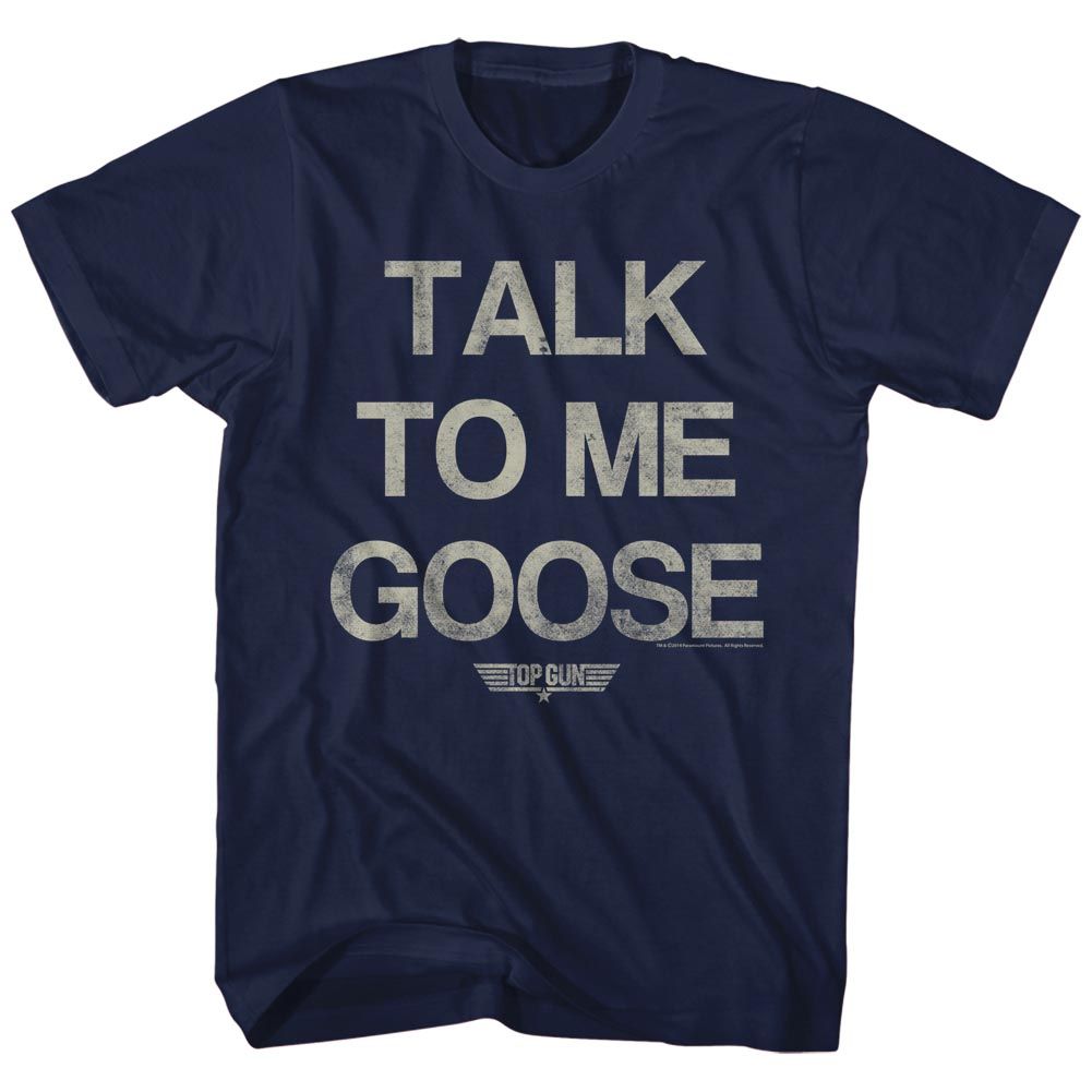 TOP GUN-TALK GOOSE-NAVY ADULT S/S TSHIRT