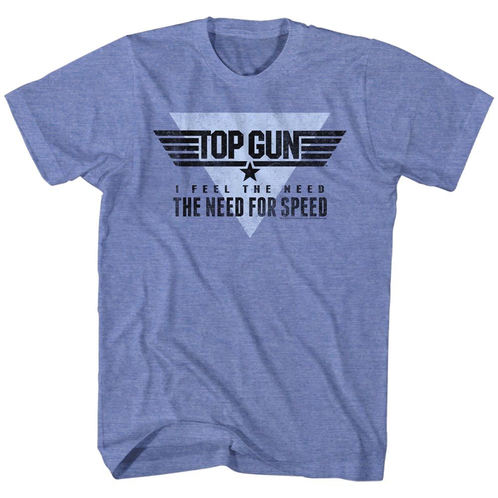 TOP GUN-SPEED YEAH-LIGHT BLUE HEATHER ADULT S/S TSHIRT