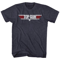 Thumbnail for TOP GUN-LOGO-NAVY HEATHER ADULT S/S TSHIRT