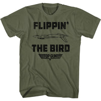 Thumbnail for TOP GUN-DA BIRD-MILITARY GREEN ADULT S/S TSHIRT