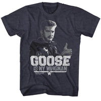 Thumbnail for TOP GUN-WINGING IT-NAVY HEATHER ADULT S/S TSHIRT