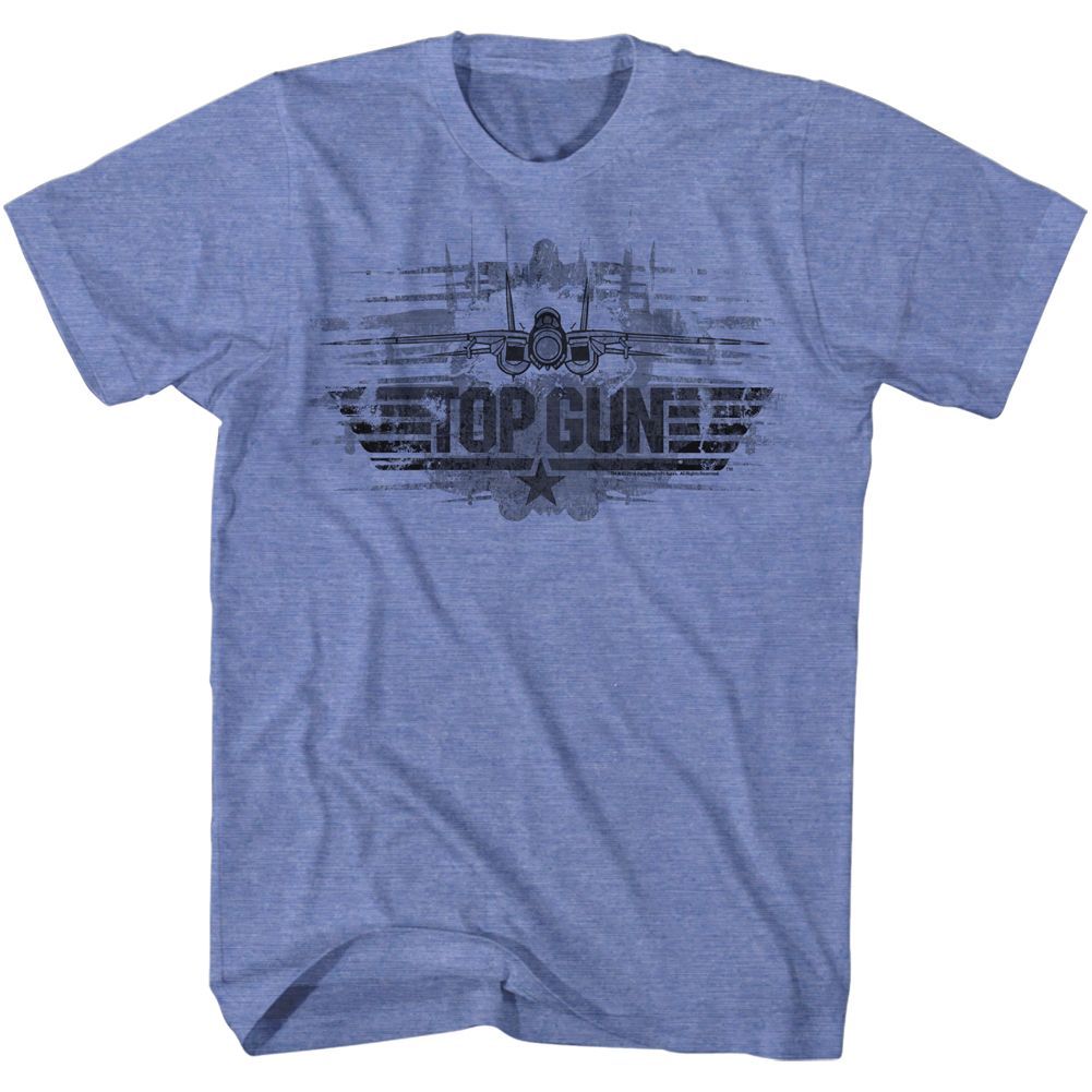 TOP GUN-TOP DISTRESS-LIGHT BLUE HEATHER ADULT S/S TSHIRT