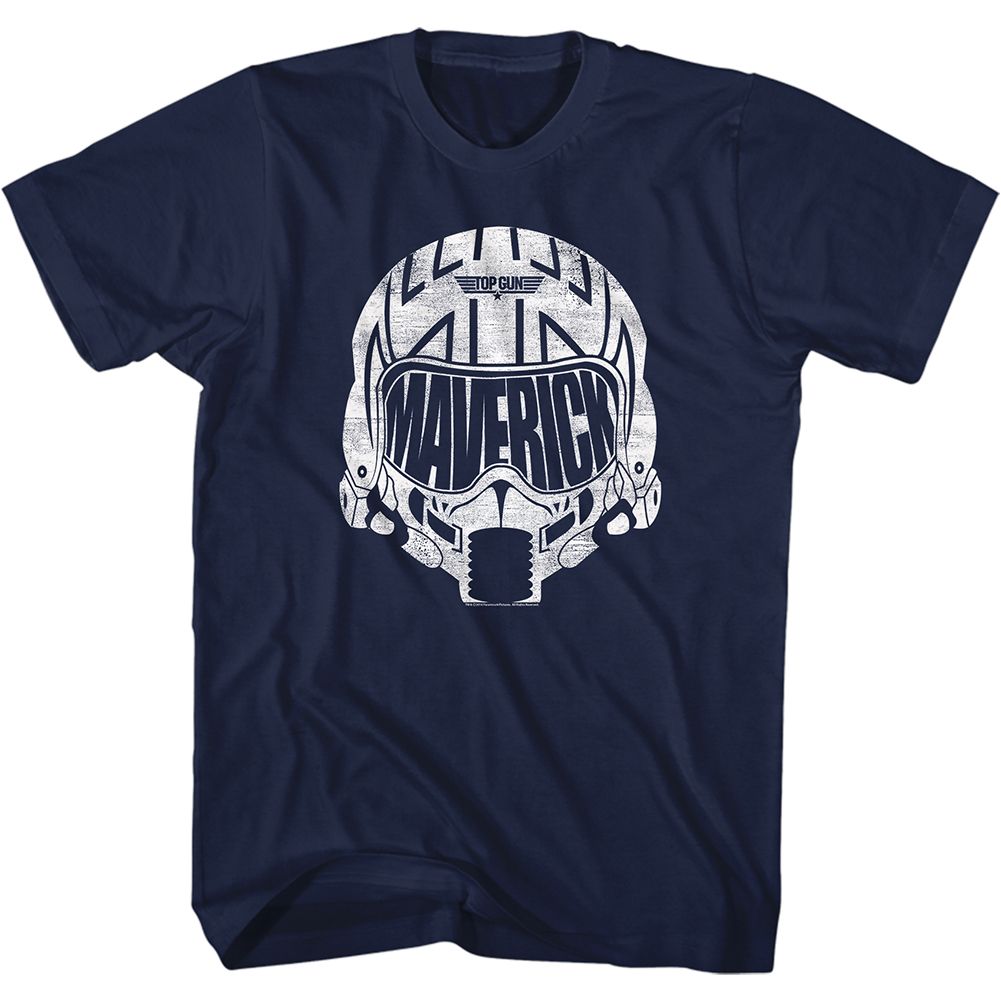 TOP GUN-WHITE MAV HELMET-NAVY ADULT S/S TSHIRT