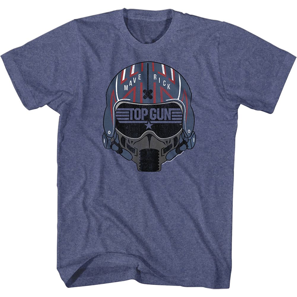 TOP GUN-MAVERICK HELMET-VINTAGE BLUE HEATHER ADULT S/S TSHIRT