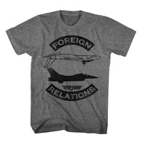 Thumbnail for TOP GUN-FOREIGN RELATIONS-GRAPHITE HEATHER ADULT S/S TSHIRT