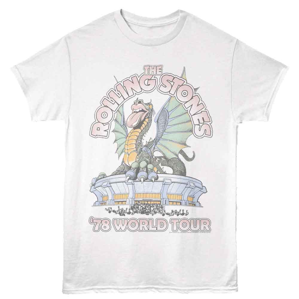 ROLLING STONES-ROLLING STONES DRAGON 78 TOUR-WHITE ADULT S/S TSHIRT