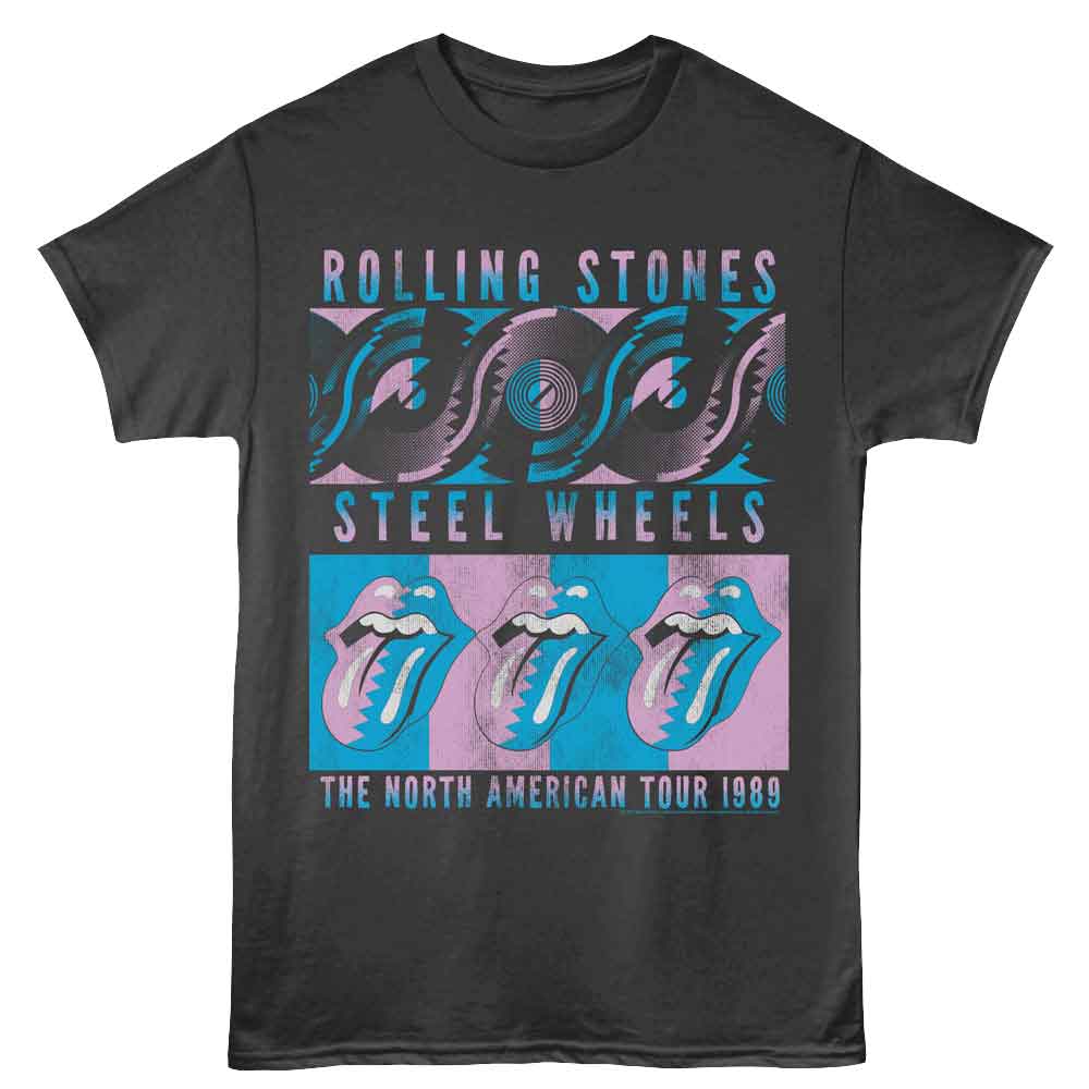 ROLLING STONES-ROLLING STONES STEEL WHEELS RECOLOR-SMOKE ADULT S/S TSHIRT