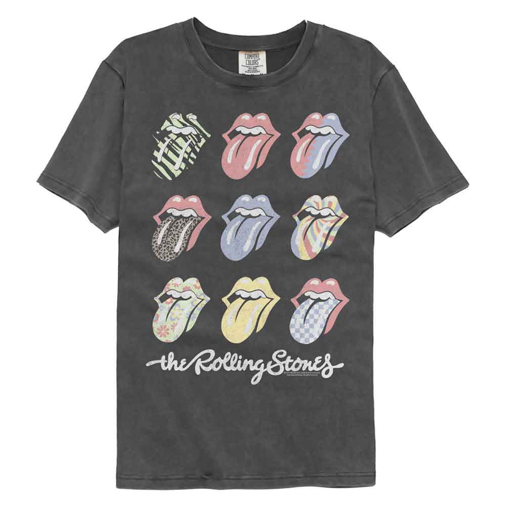 ROLLING STONES-ROLLING STONES MULTI COLOR TONGUES-PEPPER COMFORT COLOR ADULT S/S TSHIRT