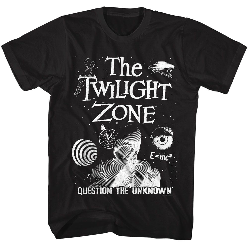 TWILIGHT ZONE-TWILIGHT ZONE QUESTION THE UNKNOWN-BLACK ADULT S/S TSHIRT