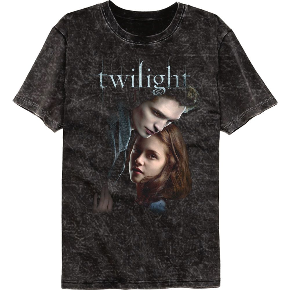 TWILIGHT-TWILIGHT EDWARD AND BELLA-MINERAL WASH BLACK ADULT S/S TSHIRT