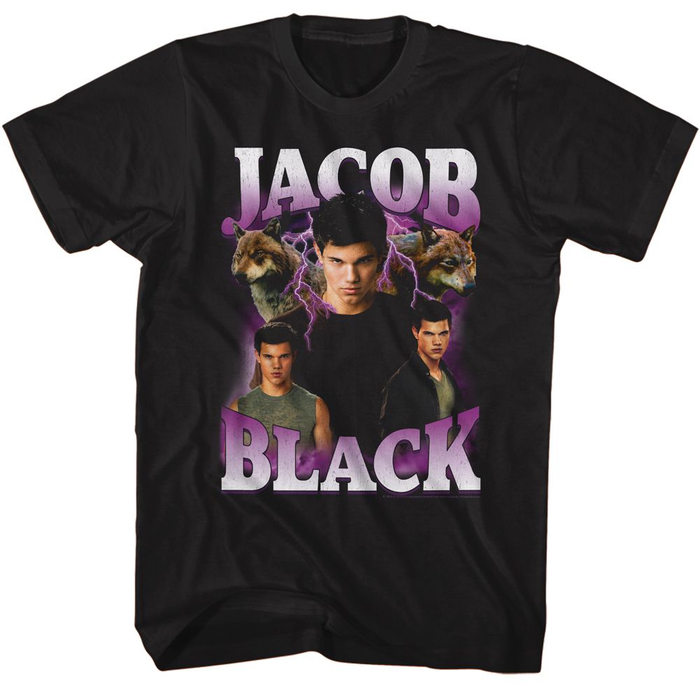 TWILIGHT-TWILIGHT JACOB BLACK LIGHTNING-BLACK ADULT S/S TSHIRT