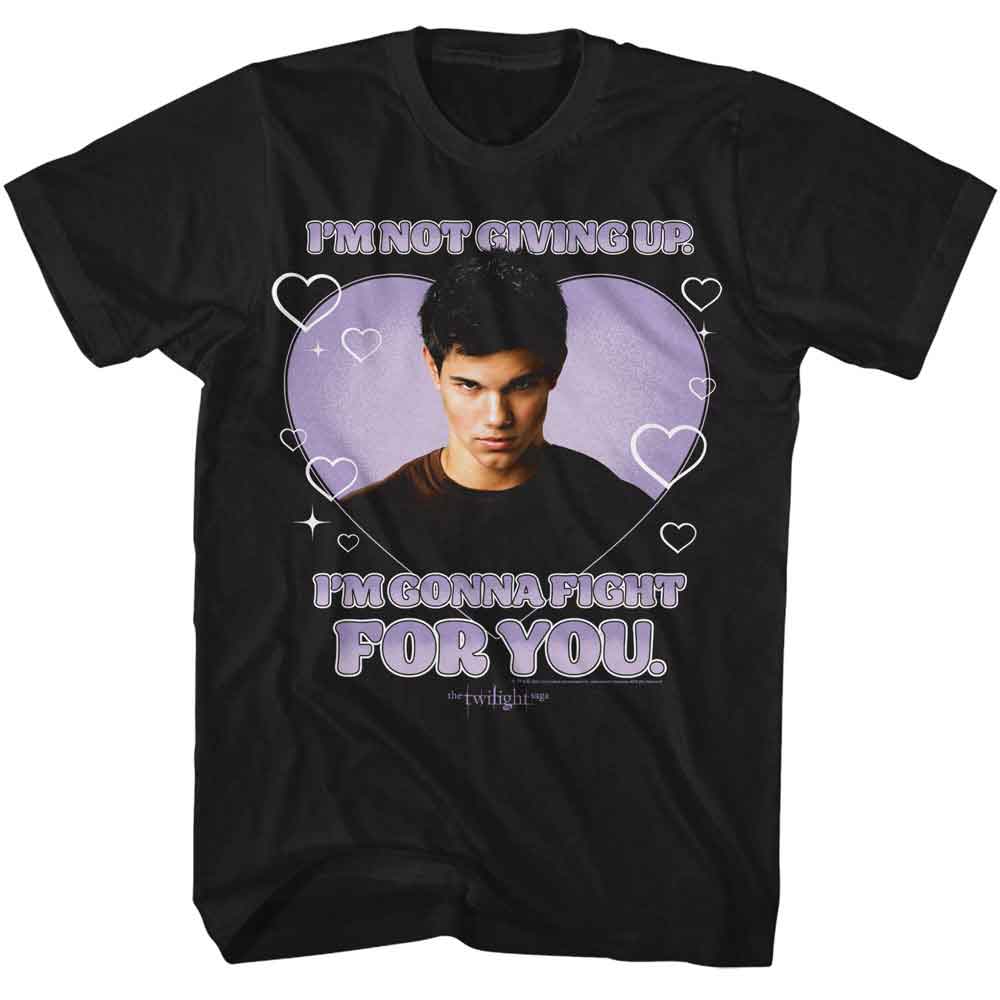 TWILIGHT-TWILIGHT JACOB FIGHT FOR YOU HEART-BLACK ADULT S/S TSHIRT