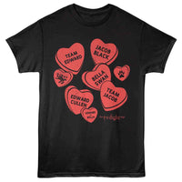 Thumbnail for TWILIGHT-TWILIGHT SINGLE COLOR CANDY HEARTS-BLACK ADULT S/S TSHIRT
