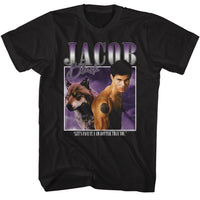 Thumbnail for TWILIGHT-TWILIGHT TWO IMAGES JACOB-BLACK ADULT S/S TSHIRT