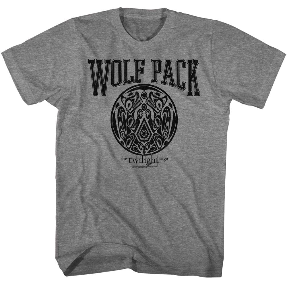 TWILIGHT-TWILIGHT WOLF PACK VARSITY-GRAPHITE HEATHER ADULT S/S TSHIRT