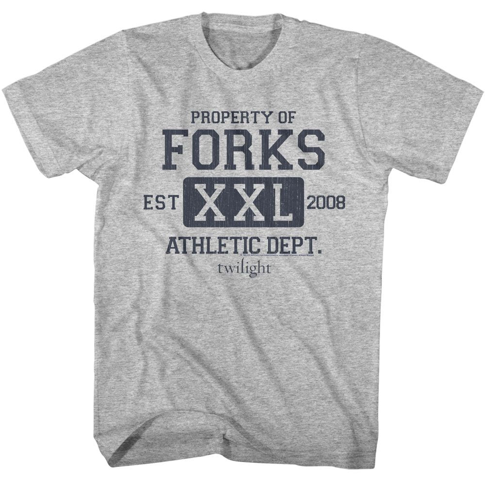TWILIGHT-TWILIGHT FORKS ATHLETIC DEPT-GRAY HEATHER ADULT S/S TSHIRT
