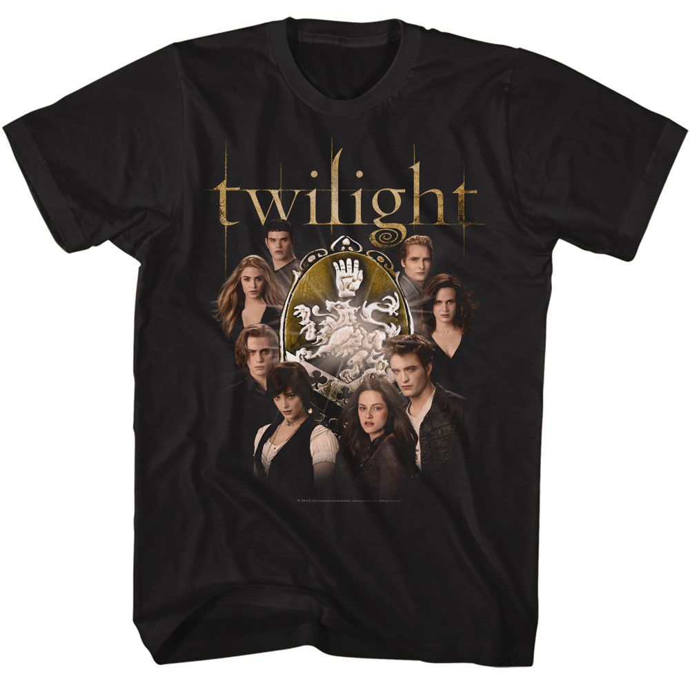 TWILIGHT-TWILIGHT CULLEN FAMILY WITH CREST-BLACK ADULT S/S TSHIRT