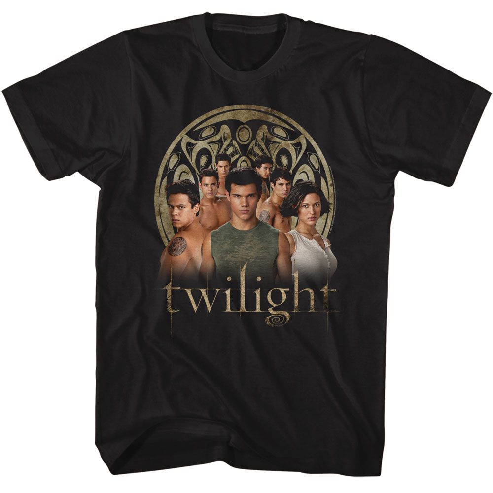 TWILIGHT-TWILIGHT WOLF PACK GROUP PHOTO-BLACK ADULT S/S TSHIRT