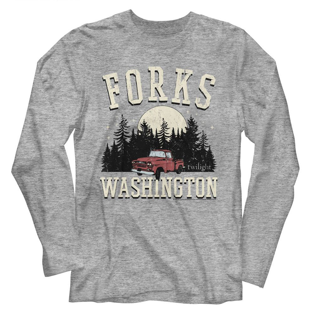 TWILIGHT-TWILIGHT FORKS TRUCK-GRAY HEATHER ADULT L/S TSHIRT